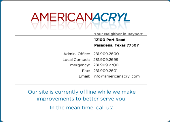 AmericanAcryl: we're upgrading our site